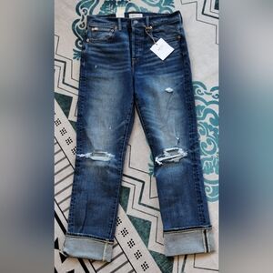 NWT AE 77 Destroyed Straight Crop Jeans Size 2 / 26